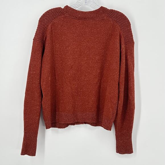 Market & Spruce Rust Button Front Cardigan Sweater Women’s Large Soft Knit - Picture 3 of 16